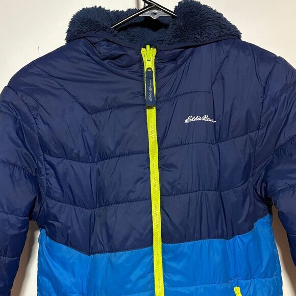 Eddie Bauer Navy and Blue Jacket with Neon Highlights - Picture 2 of 11